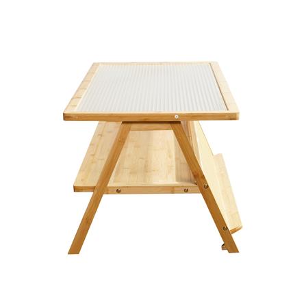 โต๊ะกลางเหลี่ยม FURDINI WAVE สี NATURAL/กระจกลอน_2