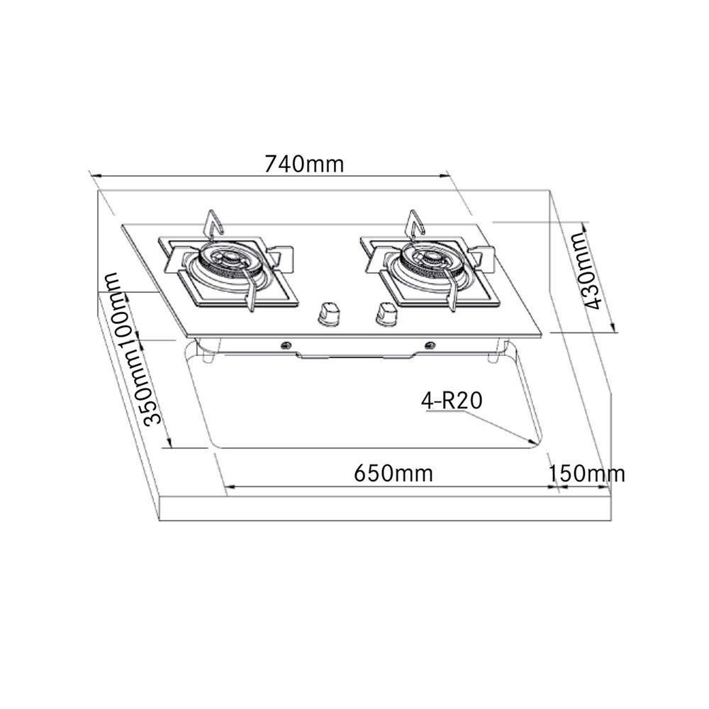 เตาฝัง+เครื่องดูดควัน FRANKE FS7222+ARNO90XS
