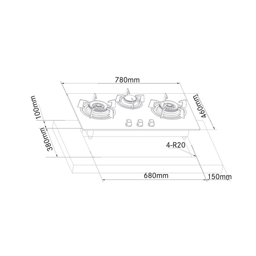 เตาฝัง+เครื่องดูดควัน FRANKE FHG8312+ARNO90XS