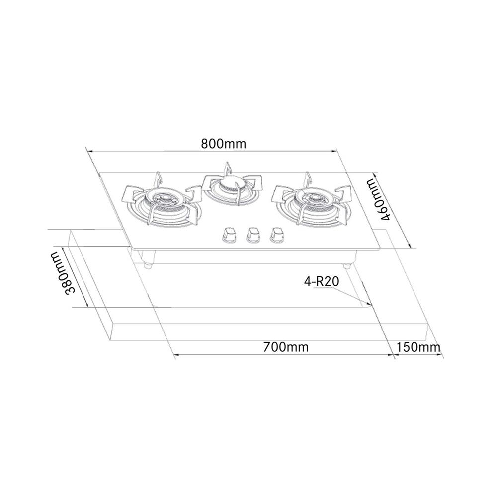 เตาฝัง+เครื่องดูดควัน FRANKE FHG8318+CXW268FC928KB