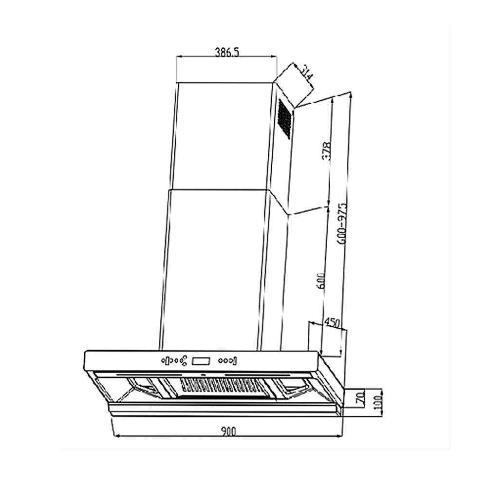 เครื่องดูดควันกระโจม TEKA DLH 9158 T 90 ซม.