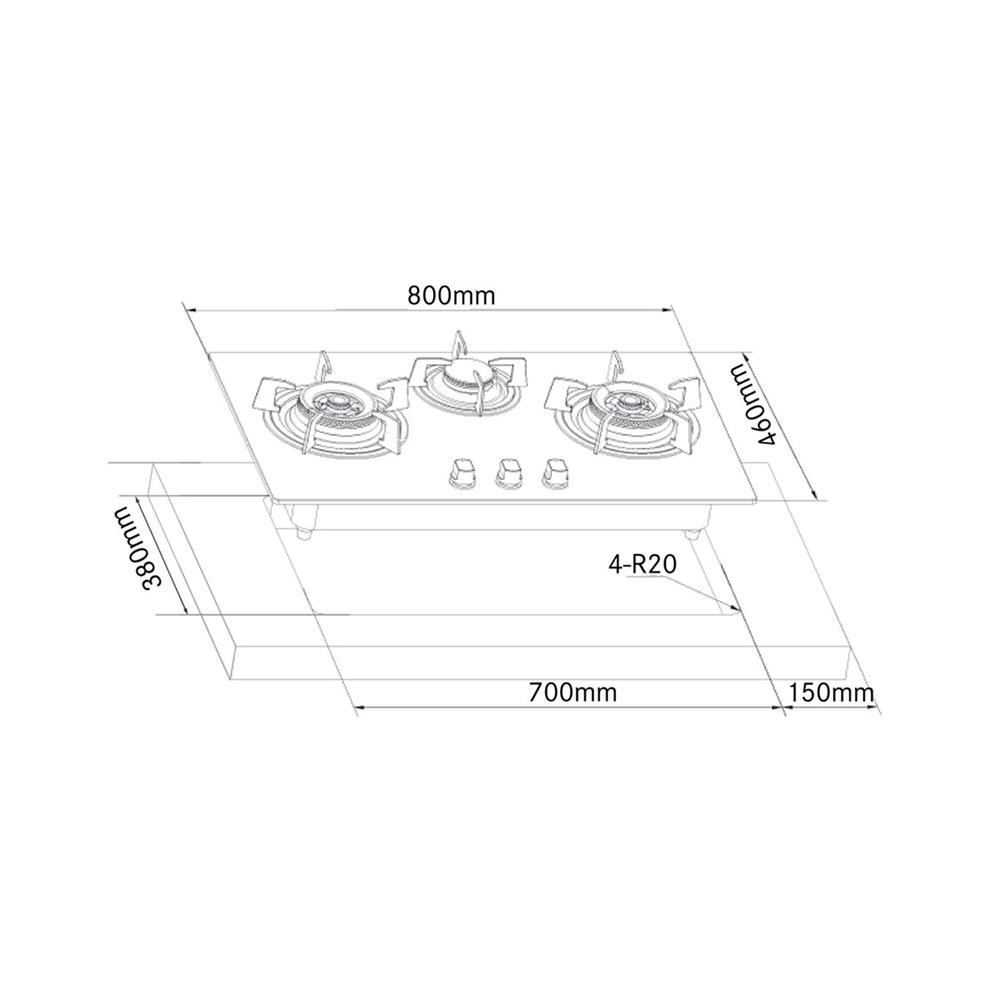 เตาฝัง+เครื่องดูดควัน FRANKE FHG8318+CXW220FT905M