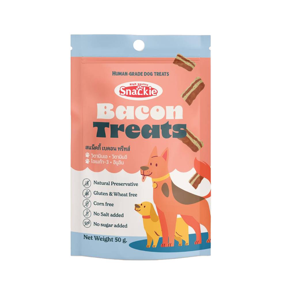 ขนมสุนัข SNACKIE BACON TREATS 70 ก.