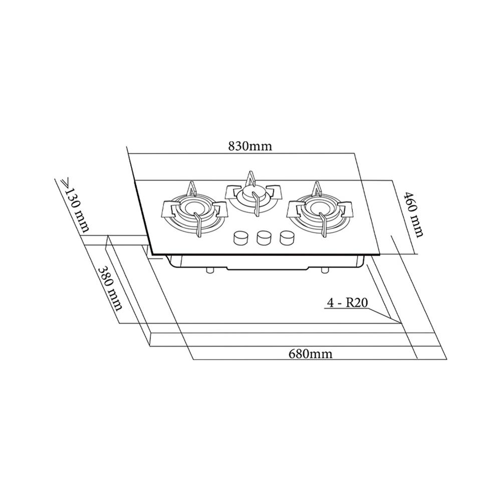 เตาฝังแก๊ส FRANKE FG8318 NX 83 ซม.