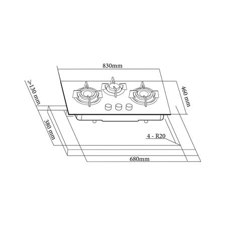 เตาฝังแก๊ส FRANKE FG8318 NX 83 ซม._6