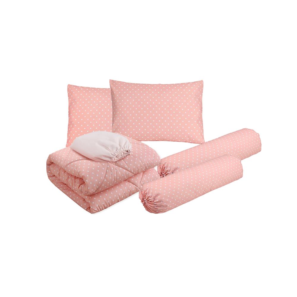 ชุดผ้าปูที่นอน 6 ฟุต (ชุด 6 ชิ้น) HOME LIVING STYLE SWEET DOT สี PINK