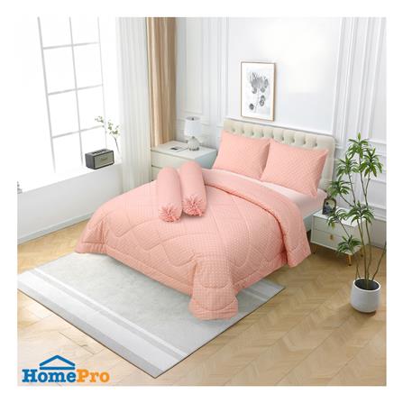 ชุดผ้าปูที่นอน 6 ฟุต (ชุด 6 ชิ้น) HOME LIVING STYLE SWEET DOT สี PINK_0