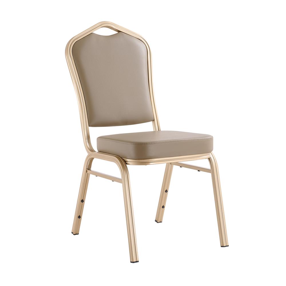 เก้าอี้จัดเลี้ยง FURDINI AURA PU สีน้ำตาลเข้ม/ทอง