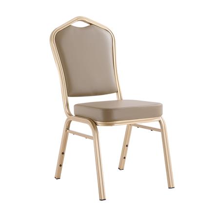 เก้าอี้จัดเลี้ยง FURDINI AURA PU สีน้ำตาลเข้ม/ทอง_2