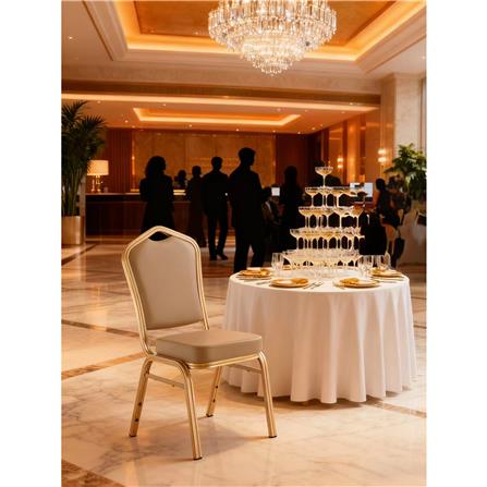 เก้าอี้จัดเลี้ยง FURDINI AURA PU สีน้ำตาลเข้ม/ทอง_6