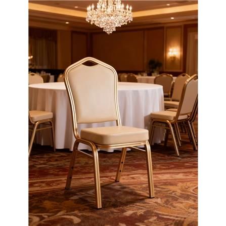 เก้าอี้จัดเลี้ยง FURDINI AURA PU สีน้ำตาล/ทอง_5