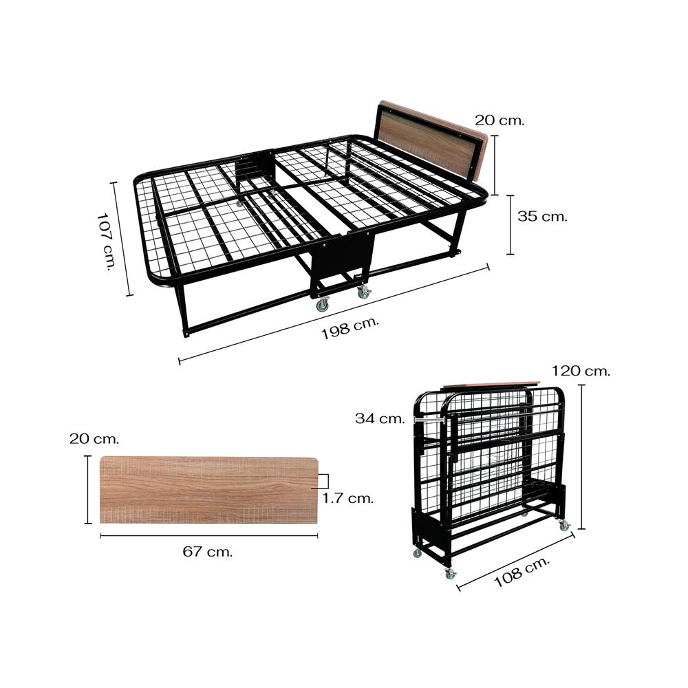 เตียงพับพร้อม TOPPER THAIBULL SSTPE245-105(TNR) สีดำ