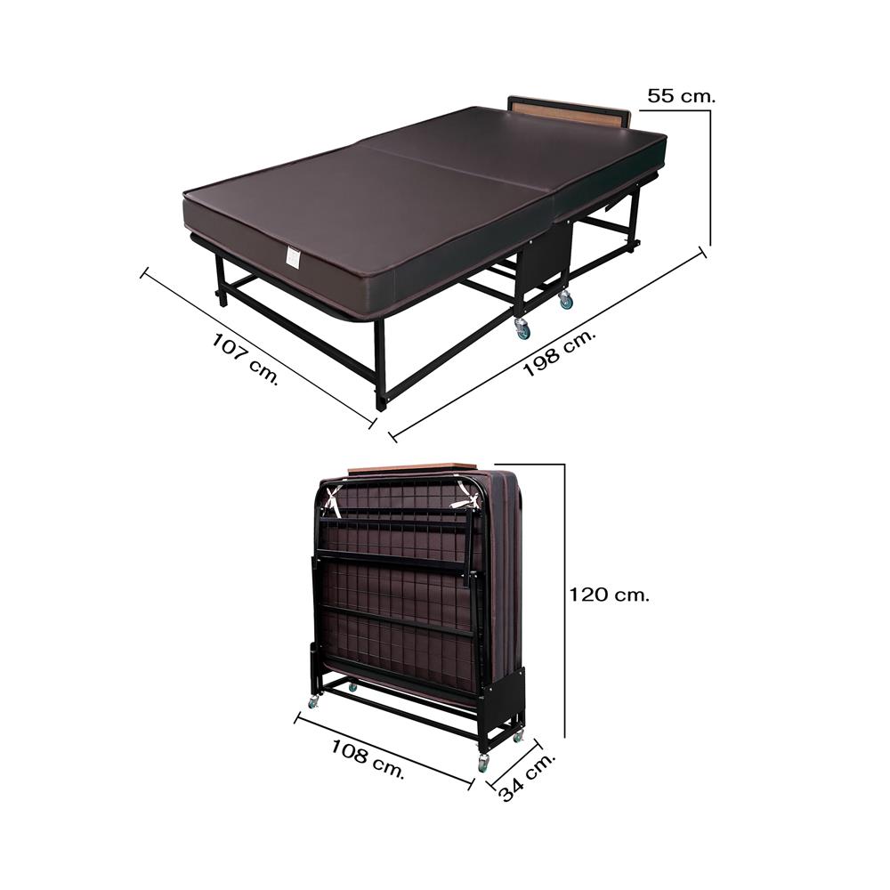 เตียงพับพร้อม TOPPER THAIBULL SSTPE245-105(TNR) สีดำ