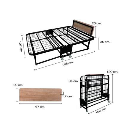 เตียงพับพร้อม TOPPER THAIBULL SSTPE245-105(TNR) สีดำ_11