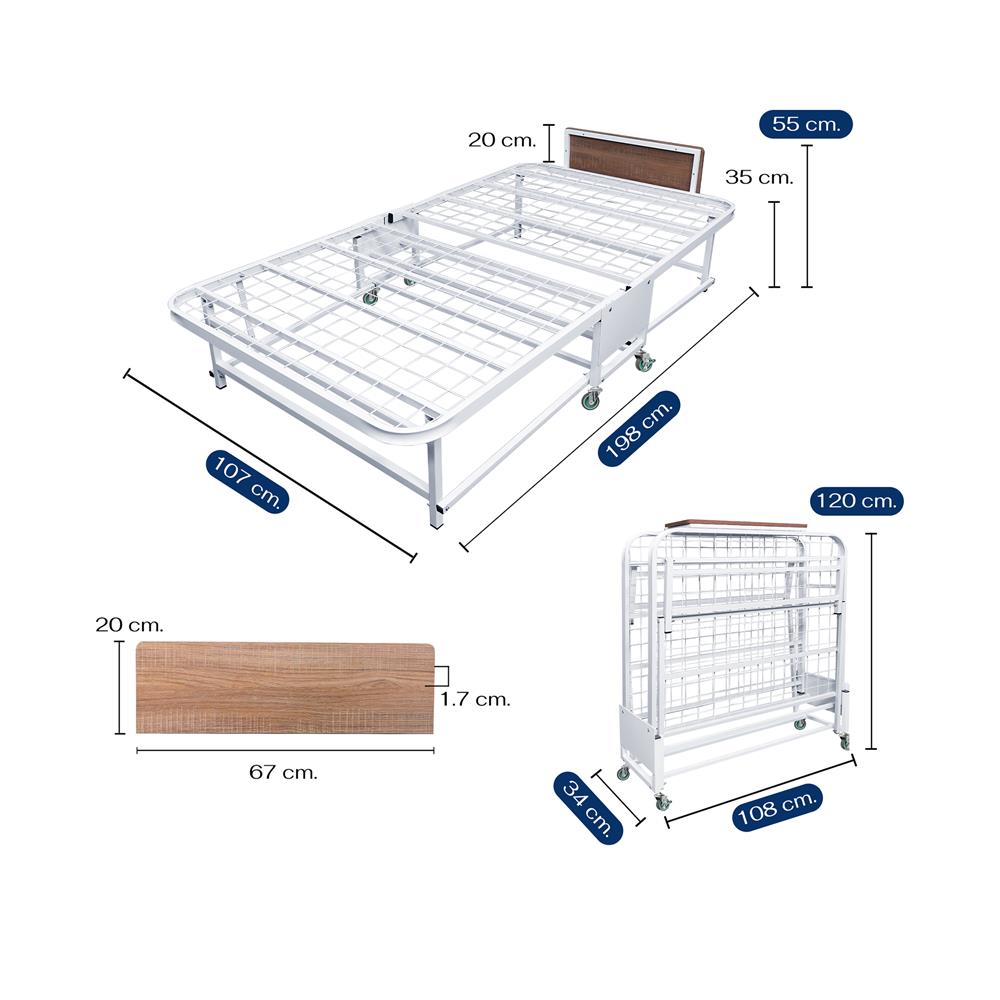 เตียงพับพร้อม TOPPER THAIBULL SSTPE245-105(TNR) สีขาว