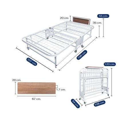 เตียงพับพร้อม TOPPER THAIBULL SSTPE245-105(TNR) สีขาว_7
