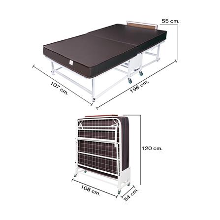 เตียงพับพร้อม TOPPER THAIBULL SSTPE245-105(TNR) สีขาว_6