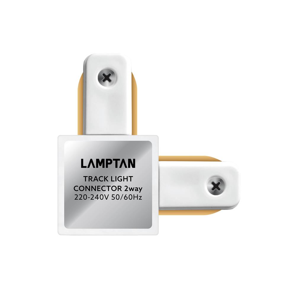 ข้อต่อรางไฟแทรกไลท์ LAMPTAN TRACK CONNECTOR 2 WAY สีขาว