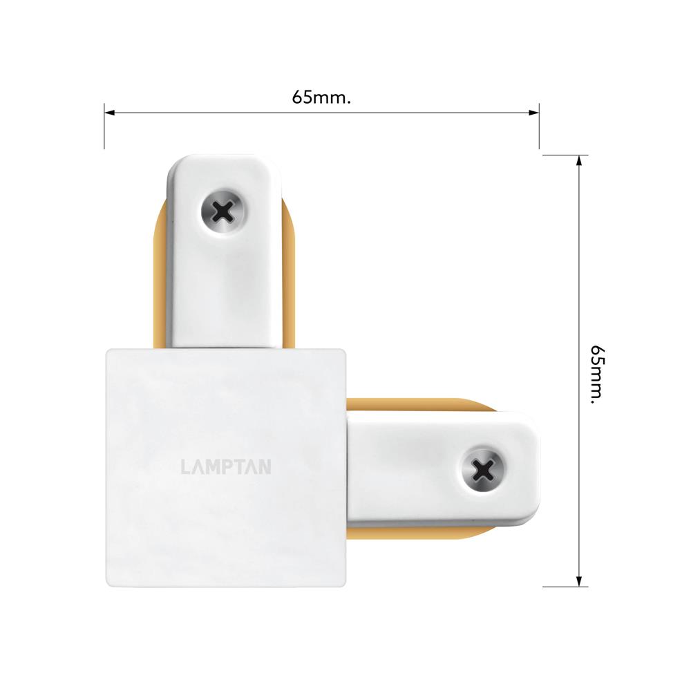 ข้อต่อรางไฟแทรกไลท์ LAMPTAN TRACK CONNECTOR 2 WAY สีขาว