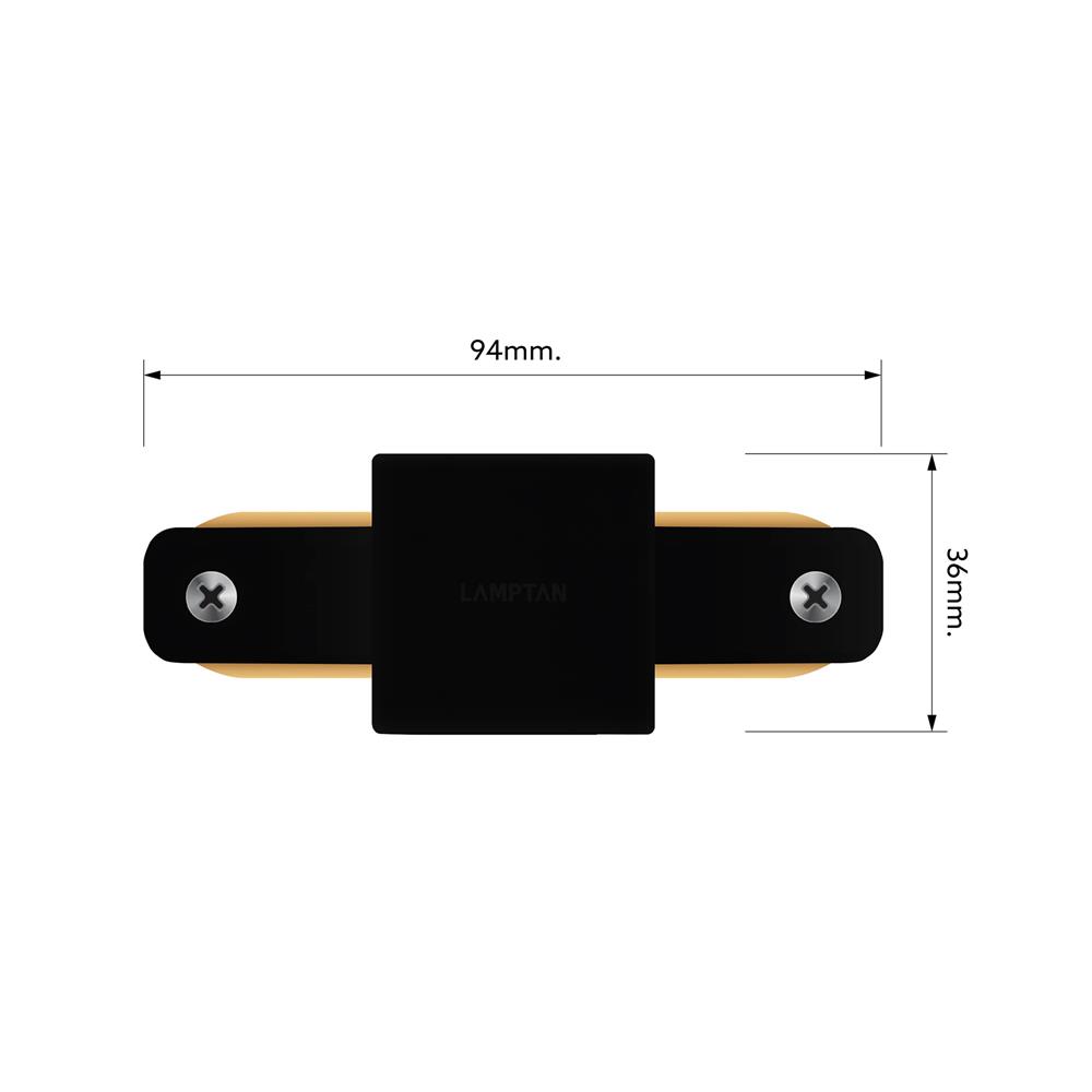 ข้อต่อรางไฟแทรกไลท์ LAMPTAN TRACK CONNECTOR 1 WAY สีดำ