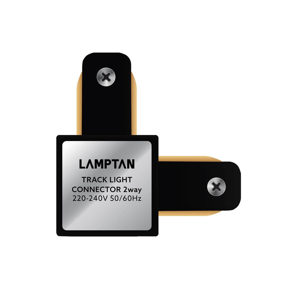 ข้อต่อรางไฟแทรกไลท์ LAMPTAN TRACK CONNECTOR 2 WAY สีดำ