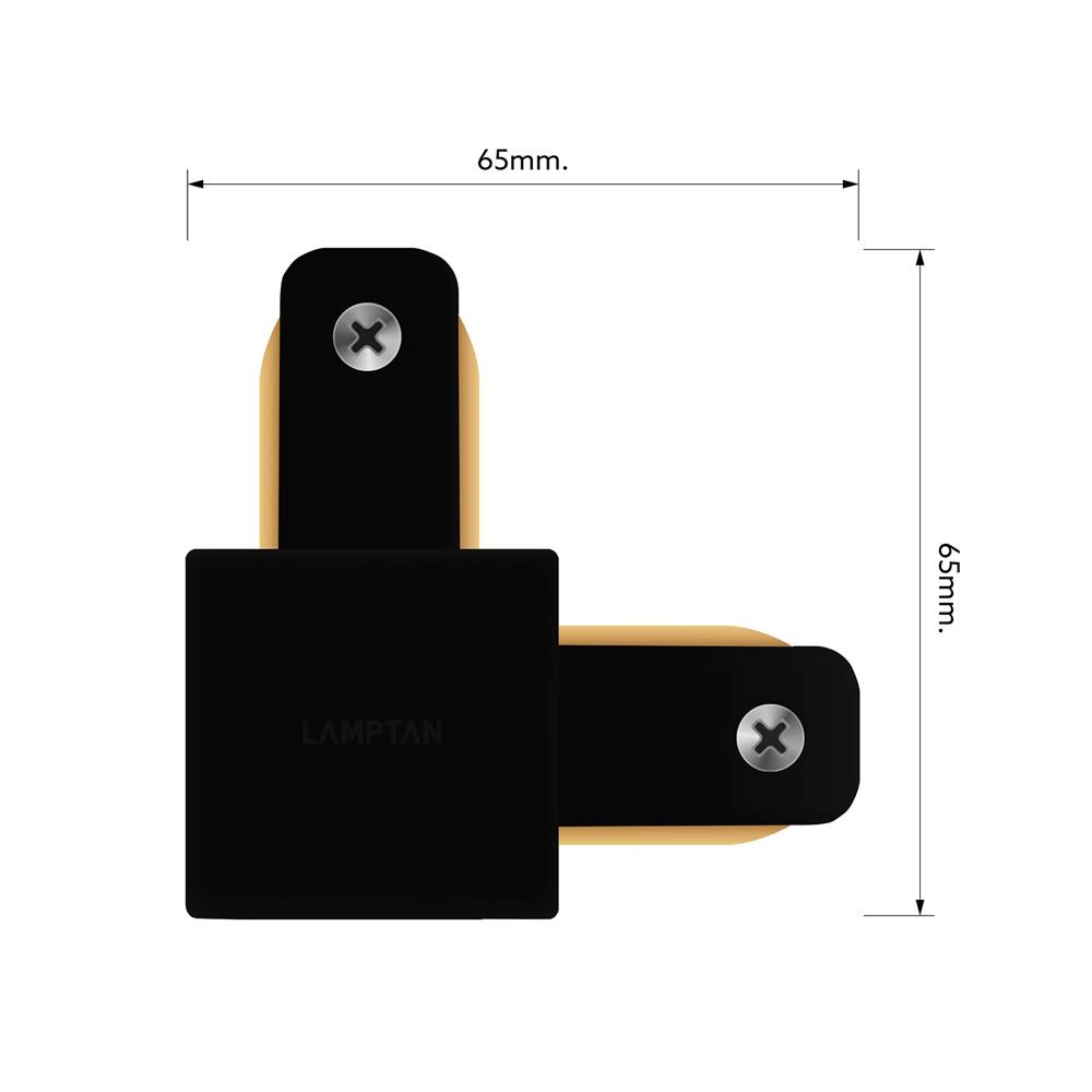 ข้อต่อรางไฟแทรกไลท์ LAMPTAN TRACK CONNECTOR 2 WAY สีดำ