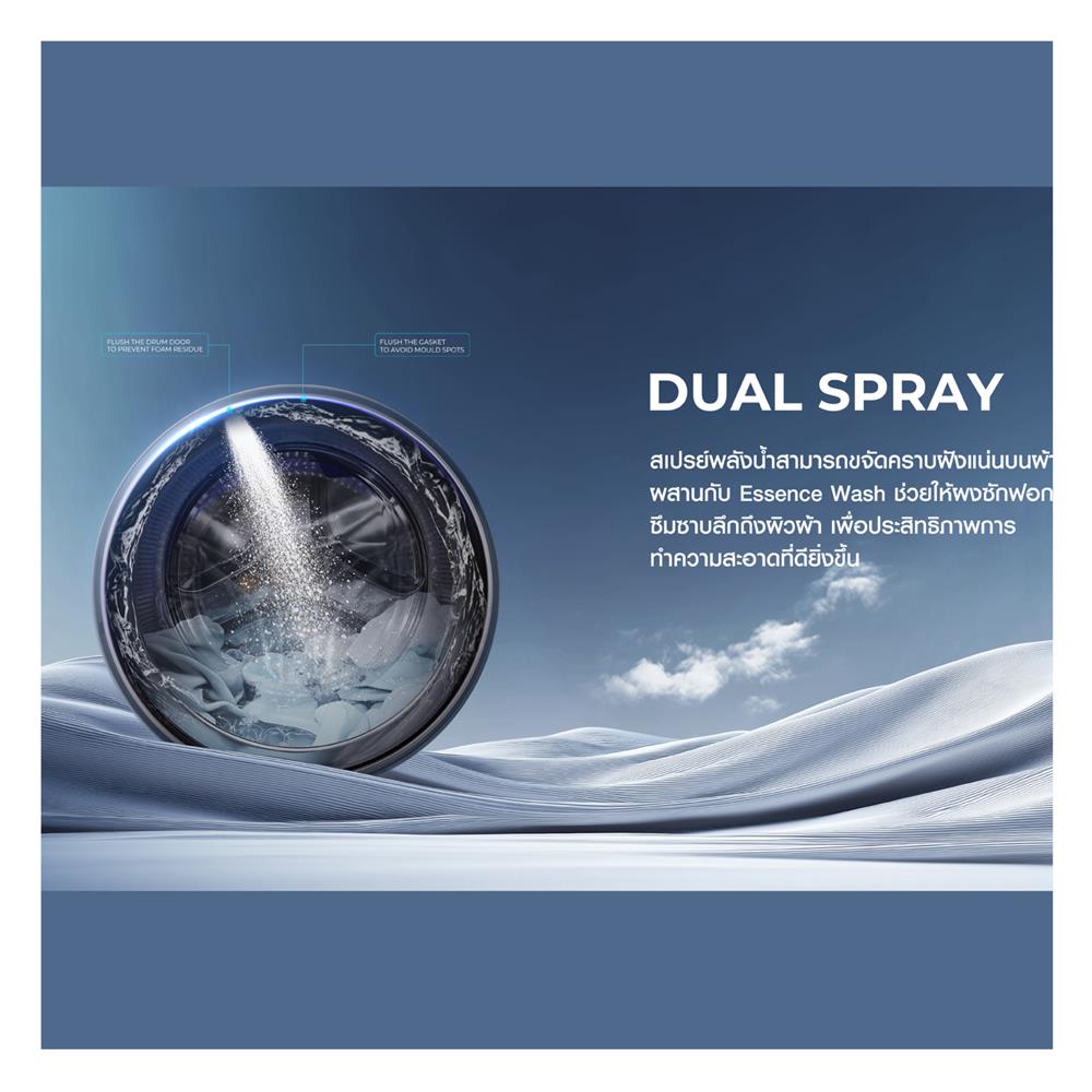 เครื่องซักผ้าฝาหน้า HAIER HW140-BP14367S8U1 14 กก. 1400 RPM อินเวอร์เตอร์ สีดำเงิน