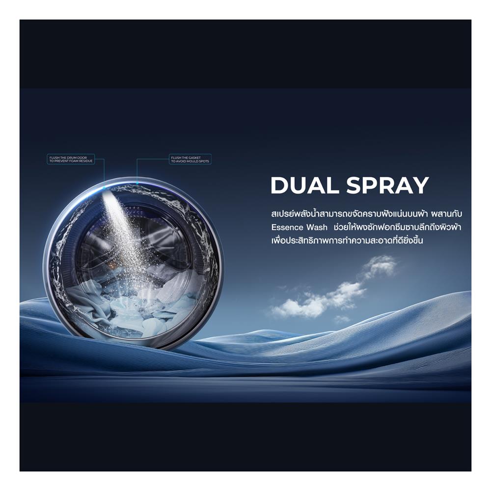 เครื่องซักอบผ้าฝาหน้า HAIER HWD140-BPD14387GNU1 14/8 กก. 1400RPM อินเวอร์เตอร์ สีฟ้าครามเข้ม