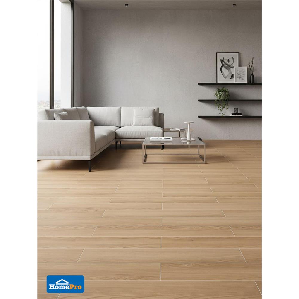 กระเบื้องยางหลังกาว 15.24x91.44 ซม. TARA โอ๊ค บราวน์