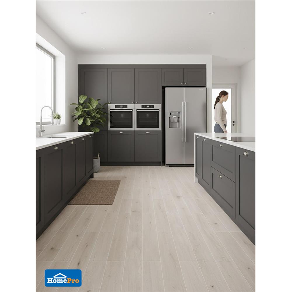 กระเบื้องยางหลังกาว 15.24x91.44 ซม. TARA แอช เกรย์