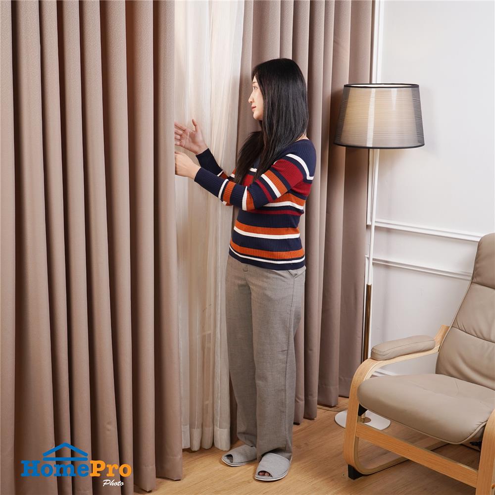 ผ้าม่าน EYELET HOME LIVING STYLE TADEO UV 270x220 ซม. สีน้ำตาล