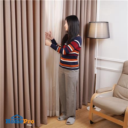 ผ้าม่าน EYELET HOME LIVING STYLE TADEO UV 270x220 ซม. สีน้ำตาล_4