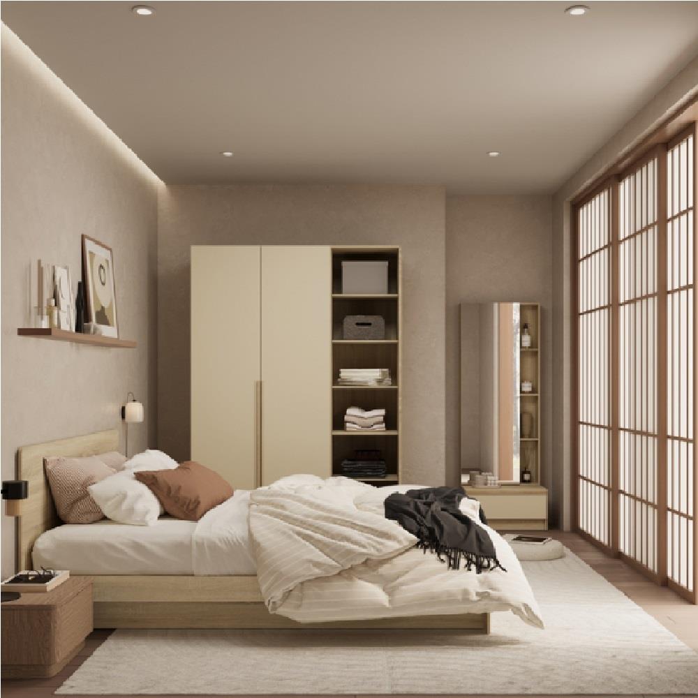 ชุดห้องนอน 6 ฟุต KONCEPT HANNIE 59063782 สีโซลิดโอ๊ค