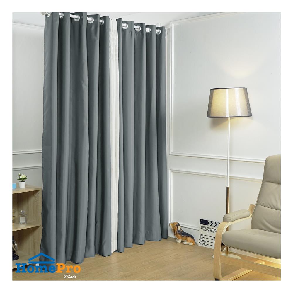 ผ้าม่าน EYELET HOME LIVING STYLE TADEO UV 160x220 ซม. สีเทา