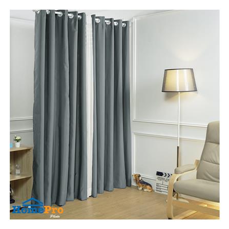 ผ้าม่าน EYELET HOME LIVING STYLE TADEO UV 160x220 ซม. สีเทา_3