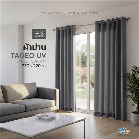 ผ้าม่าน EYELET HOME LIVING STYLE TADEO UV 270x220 ซม. สีเทา_6