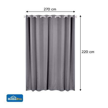 ผ้าม่าน EYELET HOME LIVING STYLE TADEO UV 270x220 ซม. สีเทา_9