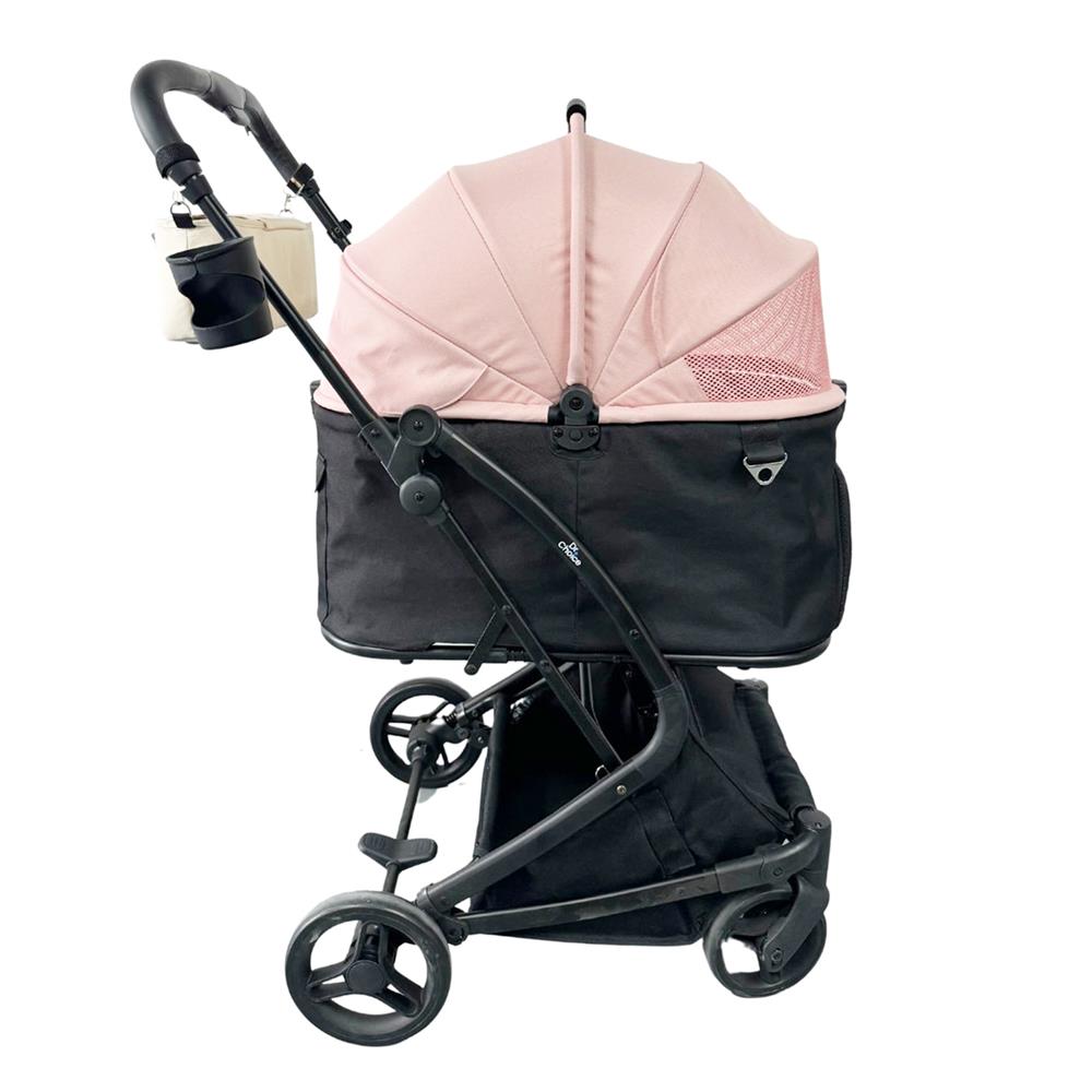 รถเข็นสัตว์เลี้ยง DR.CHOICE สีดำ-ชมพู