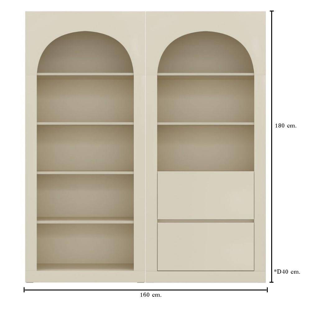 ตู้สูง บานผสม KONCEPT BLANCA 59063354 160 ซม. สีครีม