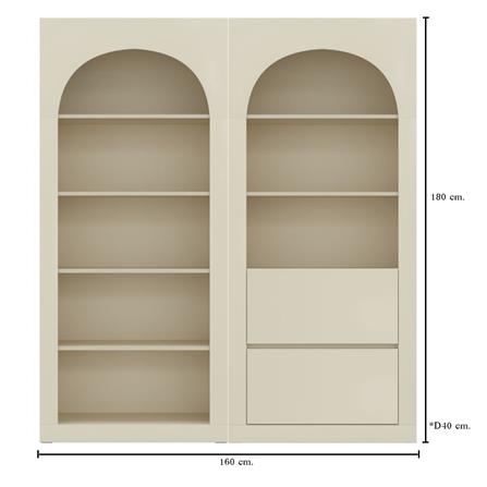 ตู้สูง บานผสม KONCEPT BLANCA 59063354 160 ซม. สีครีม_3