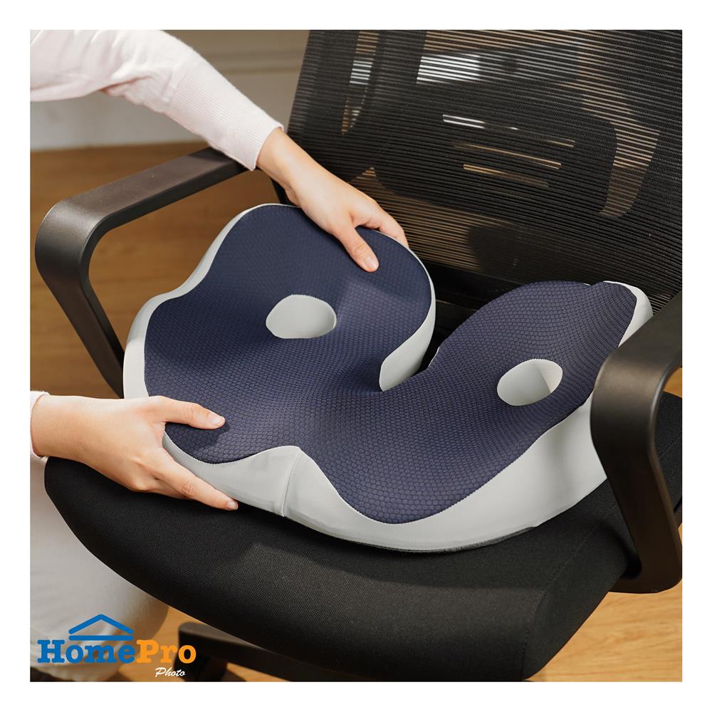 เบาะรองนั่ง HOME LIVING STYLE CLEO-H 18.5x15 นิ้ว สีน้ำเงิน/เทา