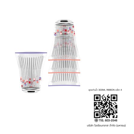 ชุดแก้วน้ำ 300 มล. OCEAN GLASS RIBBON (แพ็ก 4 ใบ)_3