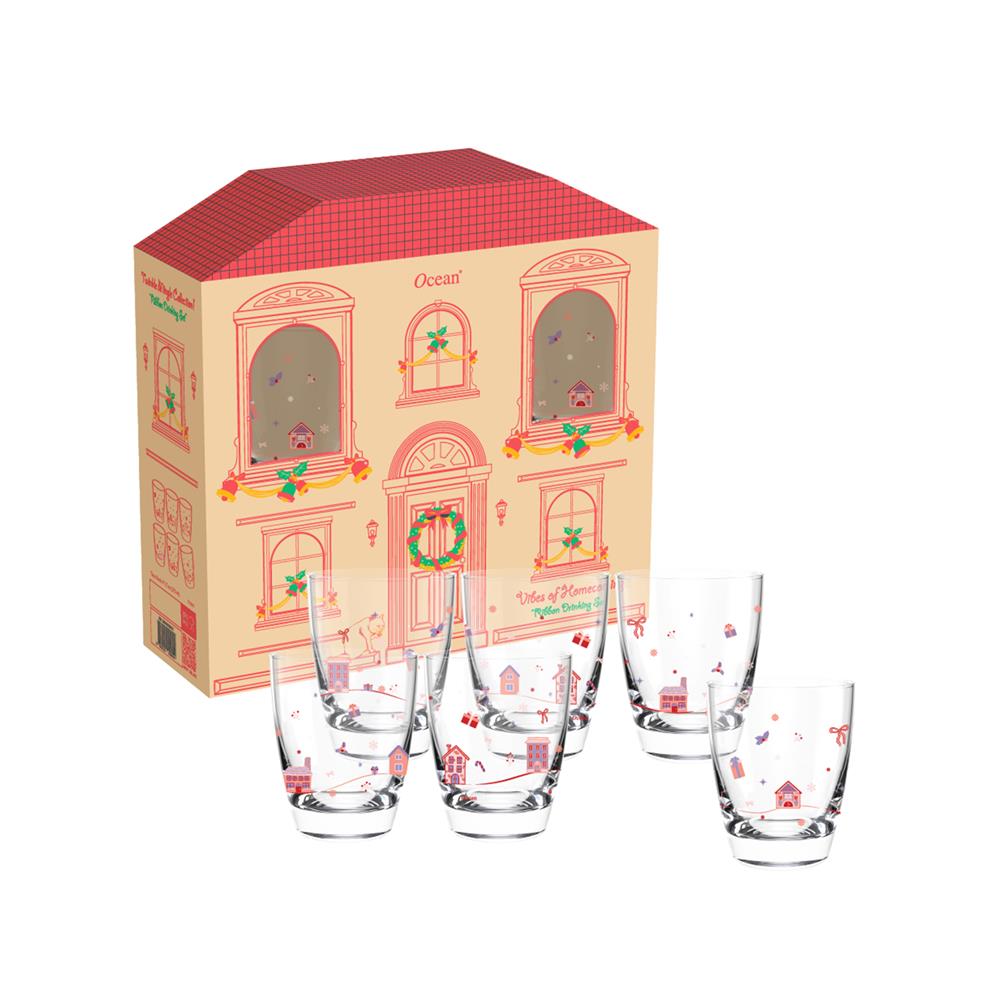 ชุดแก้วน้ำ 270 มล. OCEAN GLASS RIBBON (แพ็ก 6 ใบ)