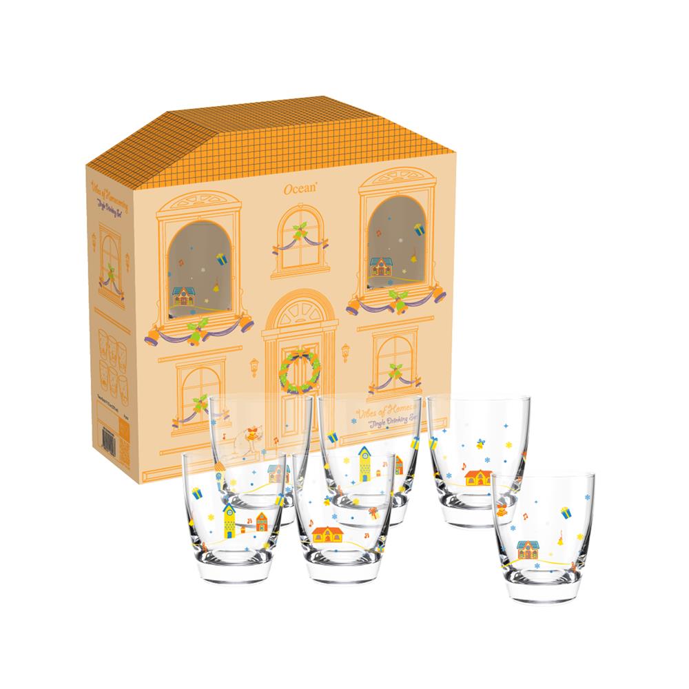 ชุดแก้วน้ำ 270 มล. OCEAN GLASS JINGLE (แพ็ก 6 ใบ)