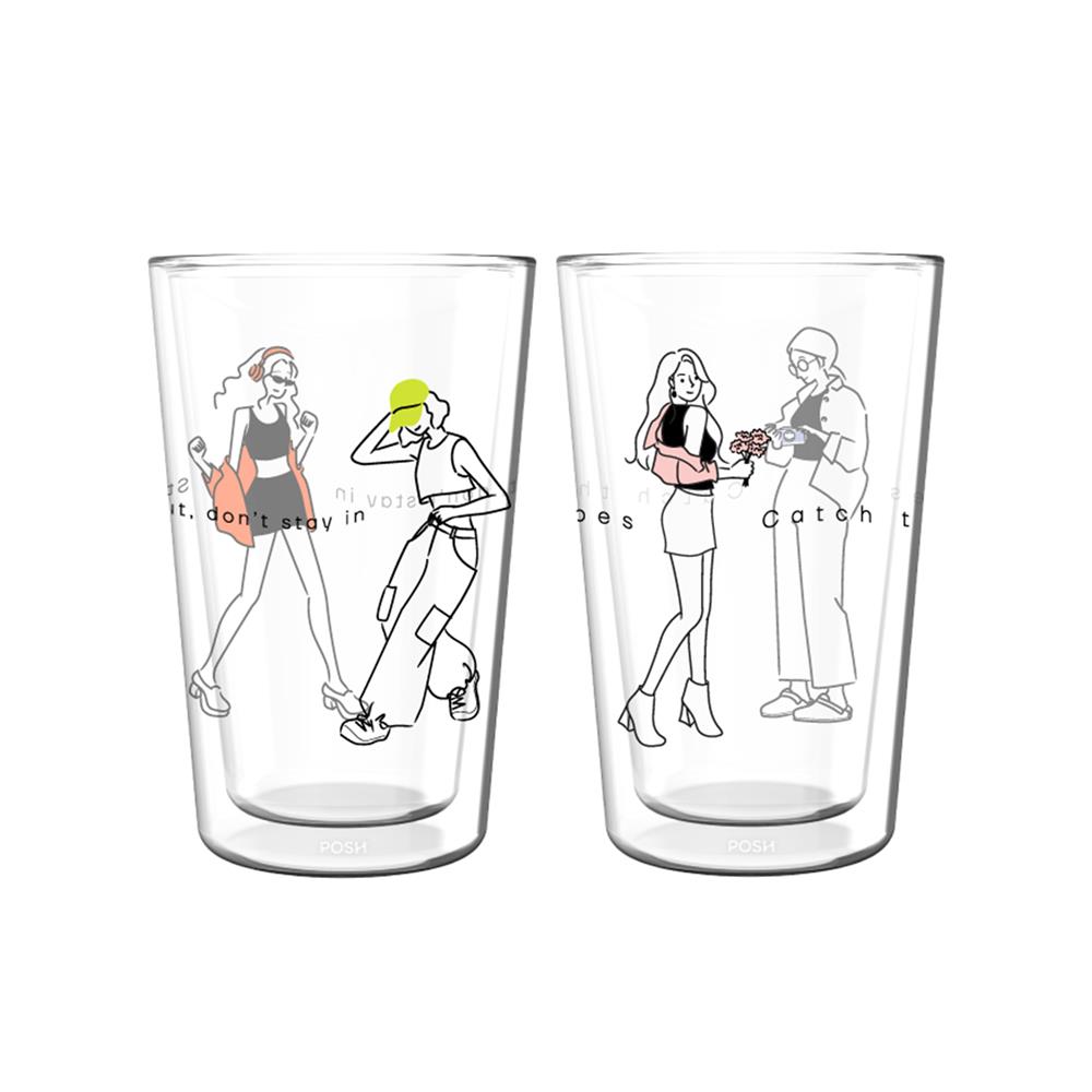 แก้วน้ำ 290 มล. OCEAN GLASS POSH GROOVE DOUBLE WALL (แพ็ก 2 ใบ)