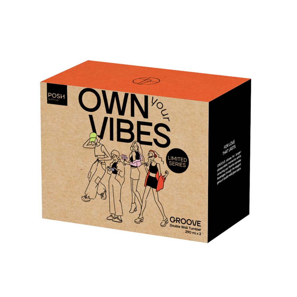 แก้วน้ำ 290 มล. OCEAN GLASS POSH GROOVE DOUBLE WALL (แพ็ก 2 ใบ)