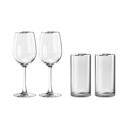 ชุดแก้วไวน์ 425 มล. และแก้วน้ำ 370 มล. OCEAN GLASS ANNIVERSARY MADISON RD PLATINUM RIMMING_0