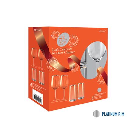 ชุดแก้วไวน์ 425 มล. และแก้วน้ำ 370 มล. OCEAN GLASS ANNIVERSARY MADISON RD PLATINUM RIMMING_3