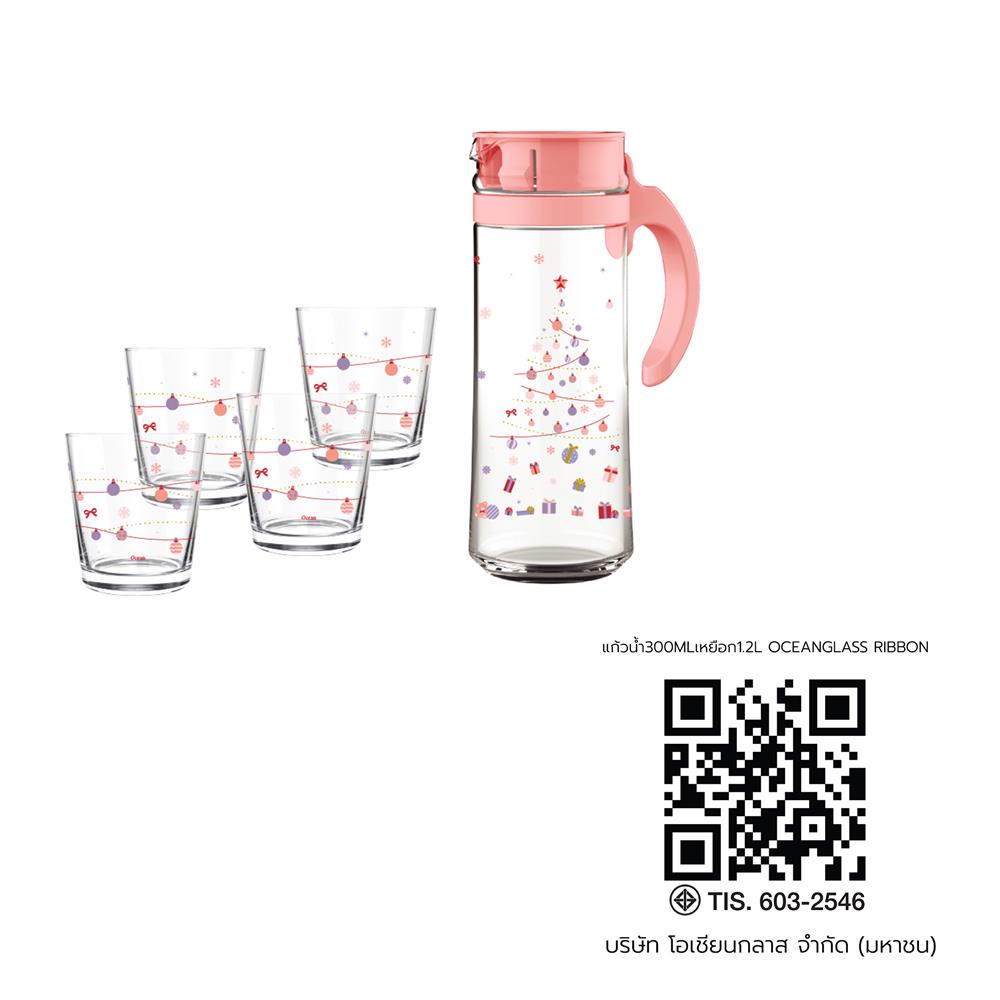 ชุดแก้วน้ำ 300 มล. และเหยือก 1.265 ลิตร OCEAN GLASS RIBBON