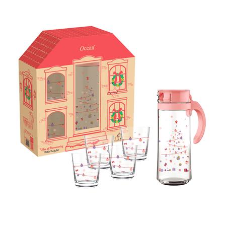 ชุดแก้วน้ำ 300 มล. และเหยือก 1.265 ลิตร OCEAN GLASS RIBBON_1